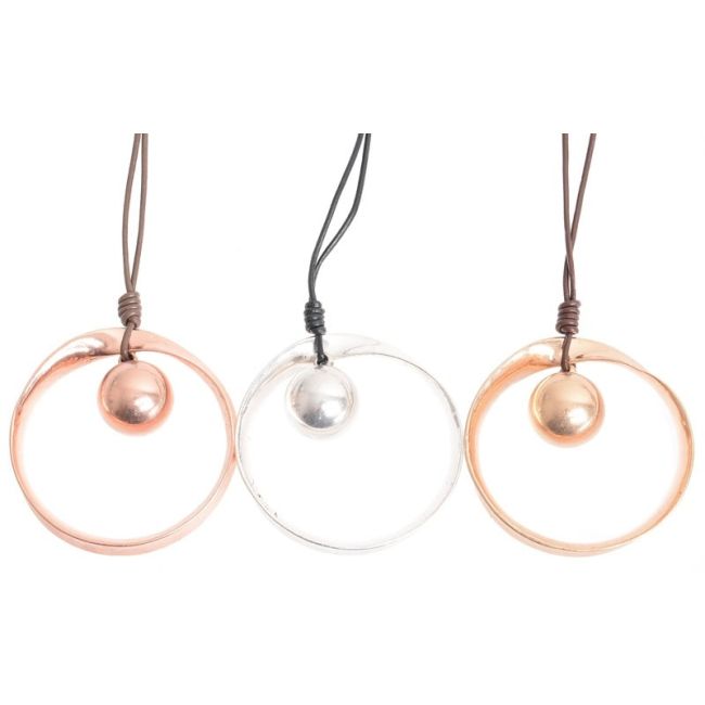 LONG PENDANT NECKLACE METAL BALL