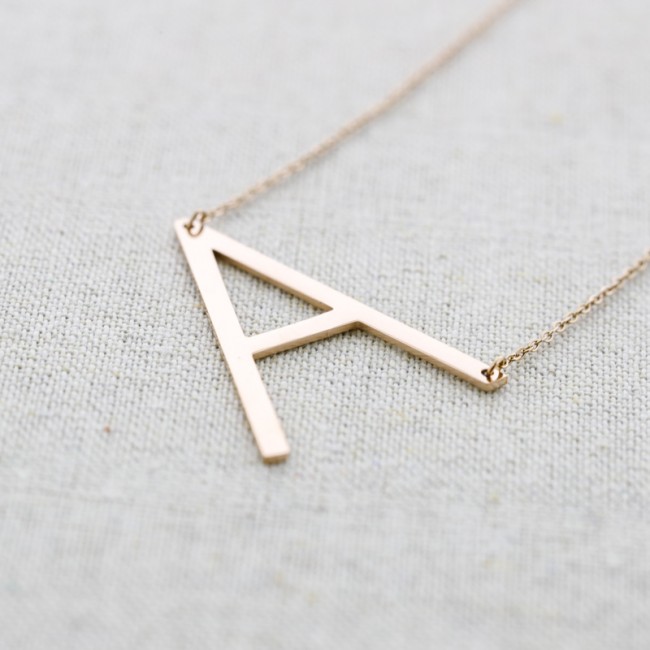 STEEL LETTER A NECKLACE