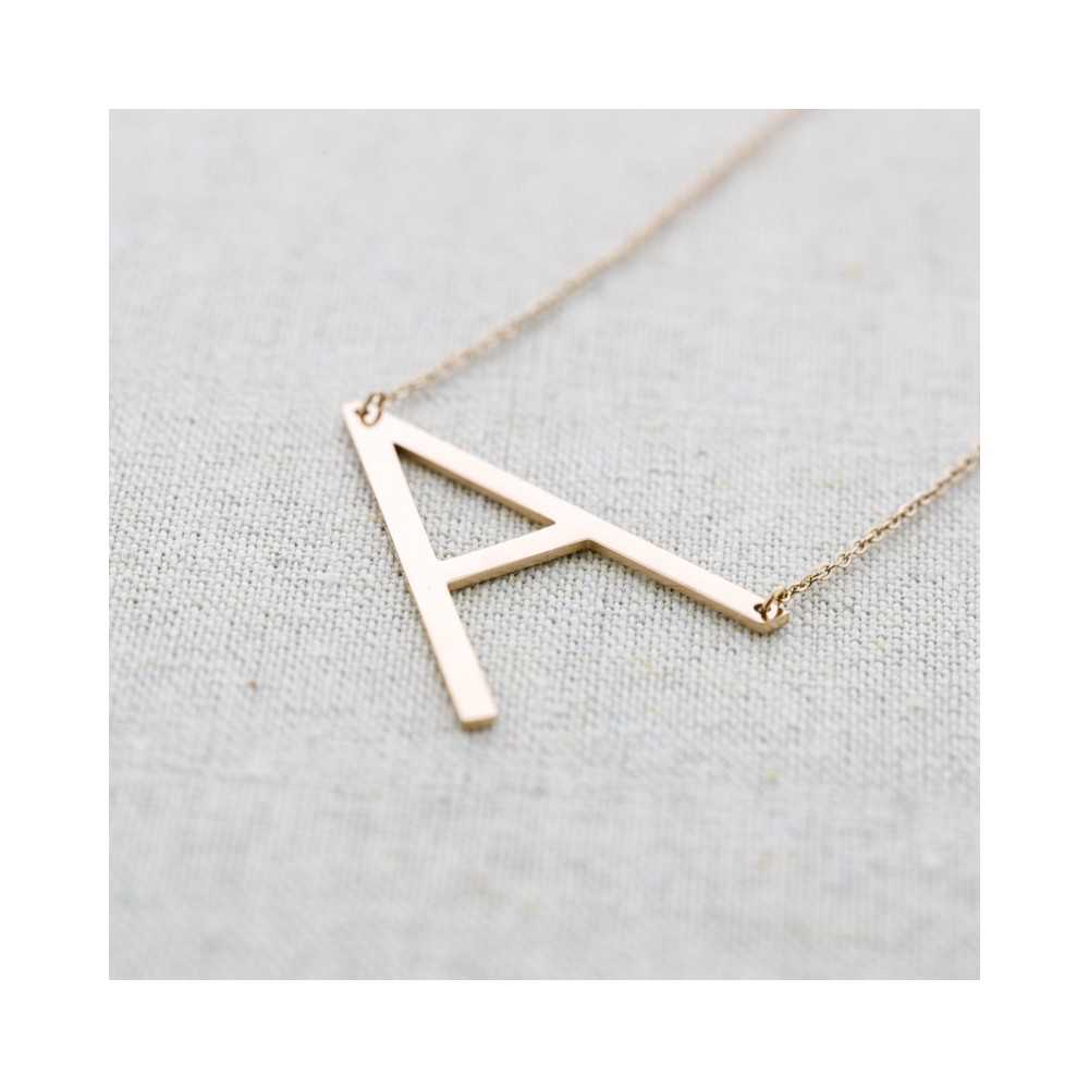 STEEL LETTER A NECKLACE