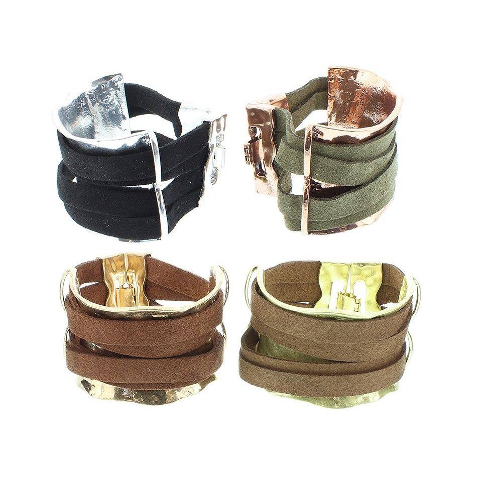 SUEDE METAL BRACELET