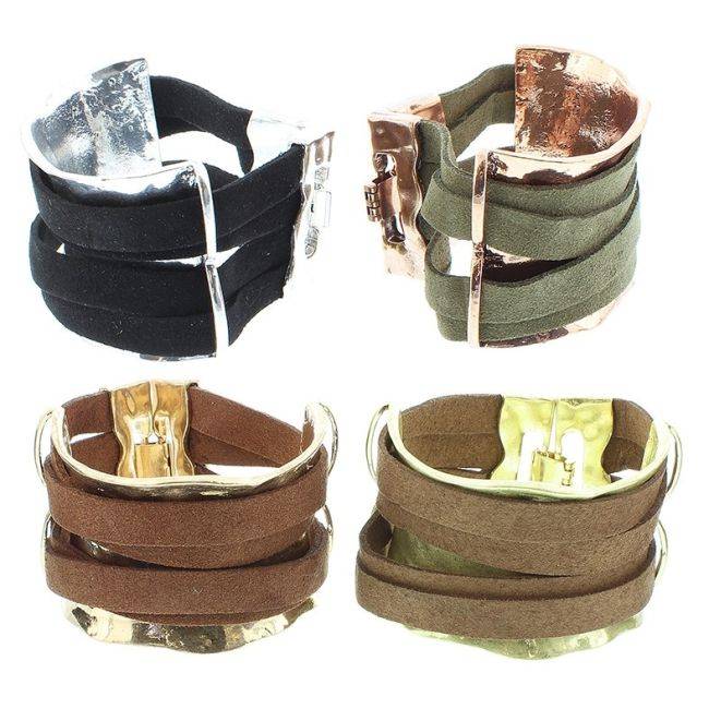 SUEDE METAL BRACELET