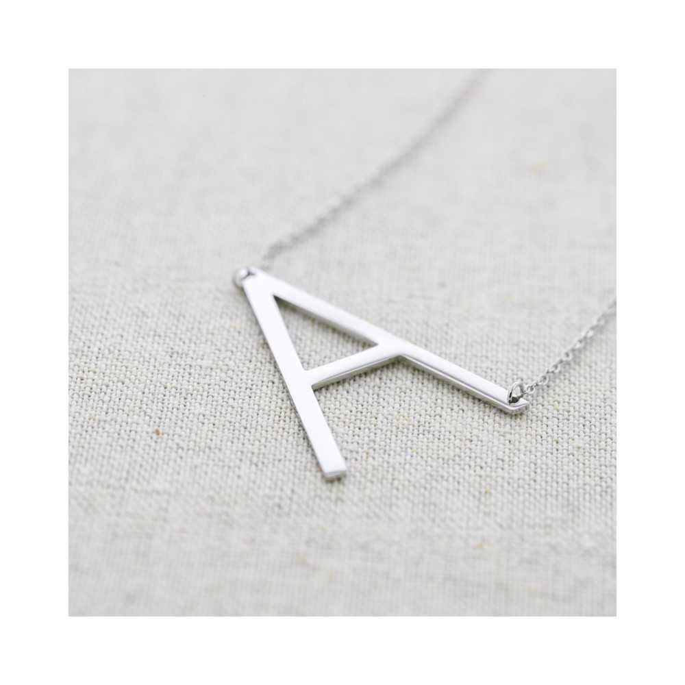 STEEL LETTER A NECKLACE