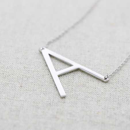 STEEL LETTER A NECKLACE