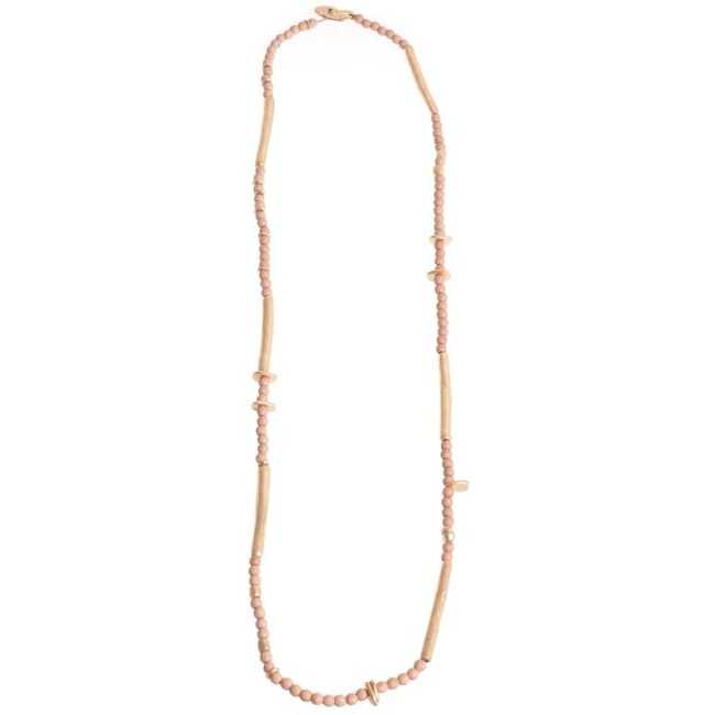 METAL LONG BEADS NECKLACE WITH FACETED BEADS