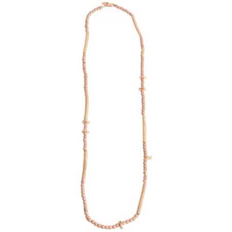 METAL LONG BEADS NECKLACE WITH FACETED BEADS