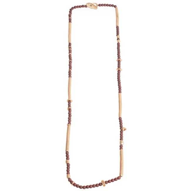 METAL LONG BEADS NECKLACE WITH FACETED BEADS