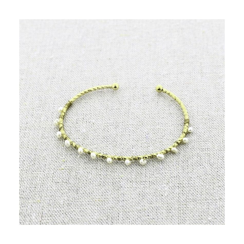 PULSERA ACERO AJUSTABLE PERLAS CULTIVADAS