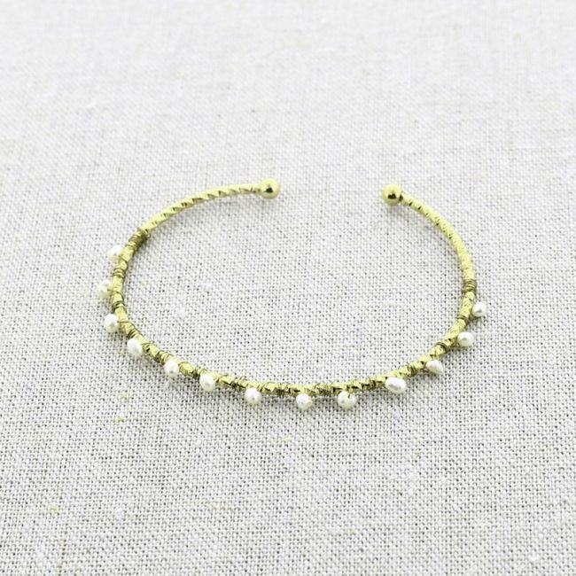 PULSERA ACERO AJUSTABLE PERLAS CULTIVADAS