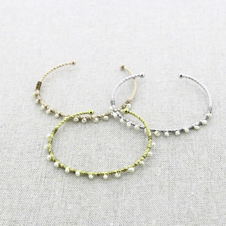 PULSERA ACERO AJUSTABLE PERLAS CULTIVADAS 2