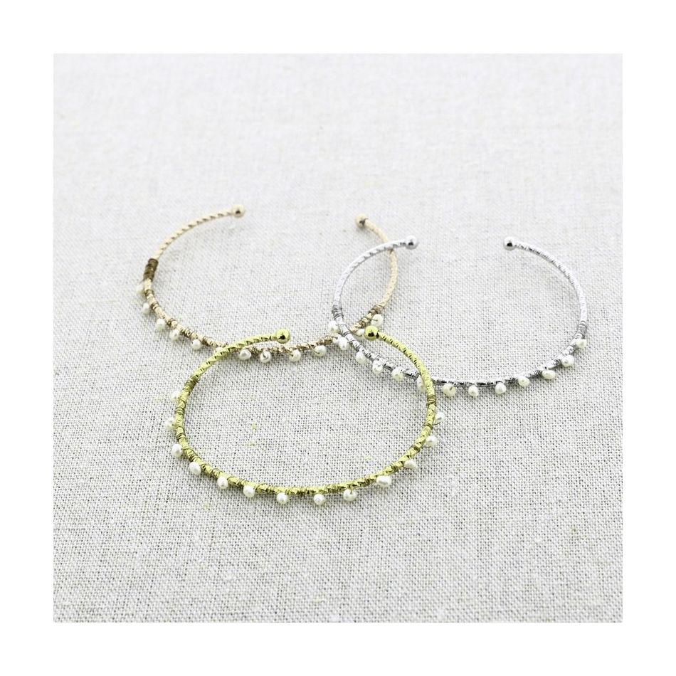 PULSERA ACERO AJUSTABLE PERLAS CULTIVADAS
