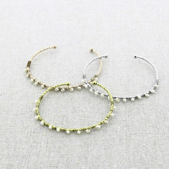 PULSERA ACERO AJUSTABLE PERLAS CULTIVADAS