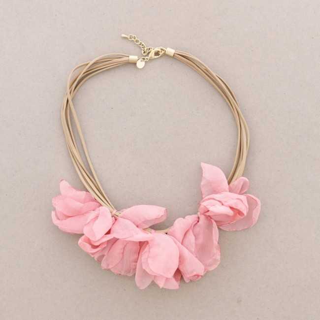 THREE FLOWERS SHORT NECKLACE