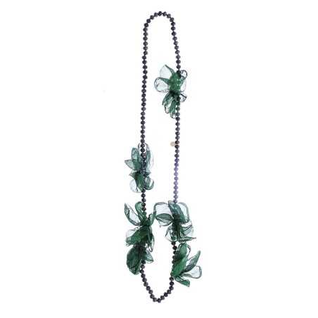 LONG NECKLACE 100CM*8MM FACETED CRYSTALS FLOWERS