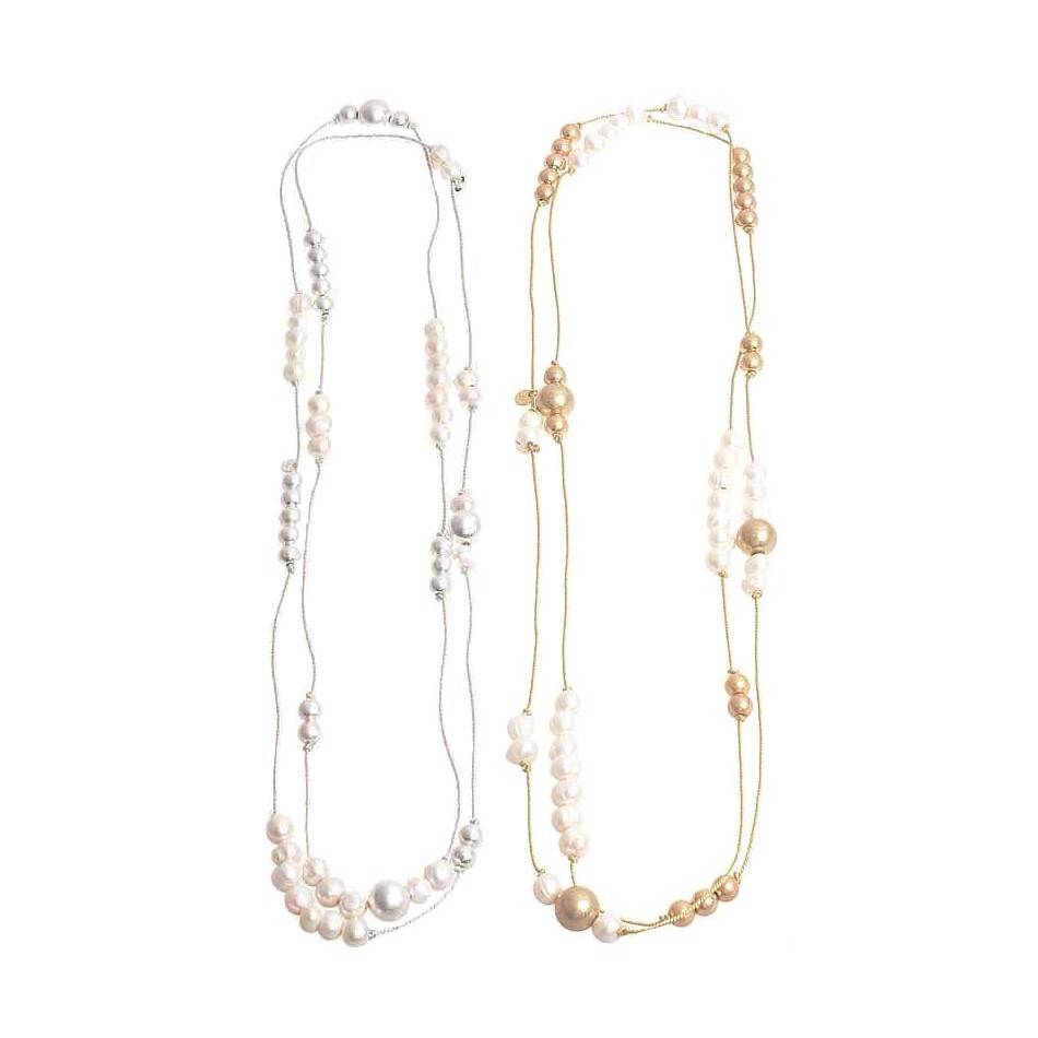LONG NECKLACE 180CM CULTURED PEARLS BALLS