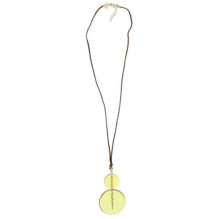COLLAR LARGO COLGANTE RESINA METAL