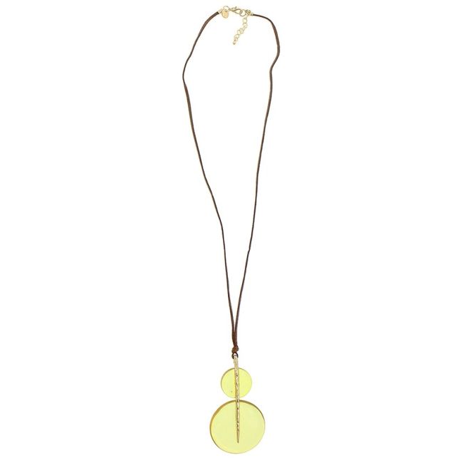 LONG RESIN METAL PENDANT NECKLACE
