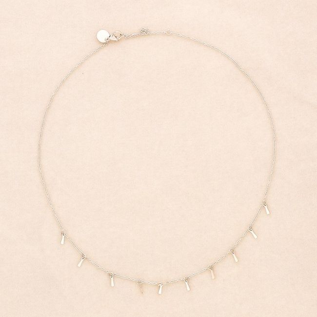 RECTANGULAR PENDANT STEEL SHORT NECKLACE