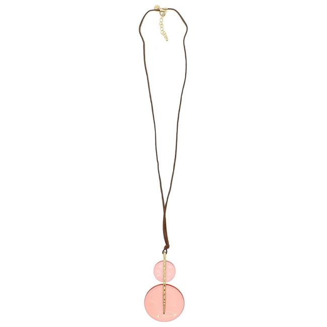 LONG RESIN METAL PENDANT NECKLACE
