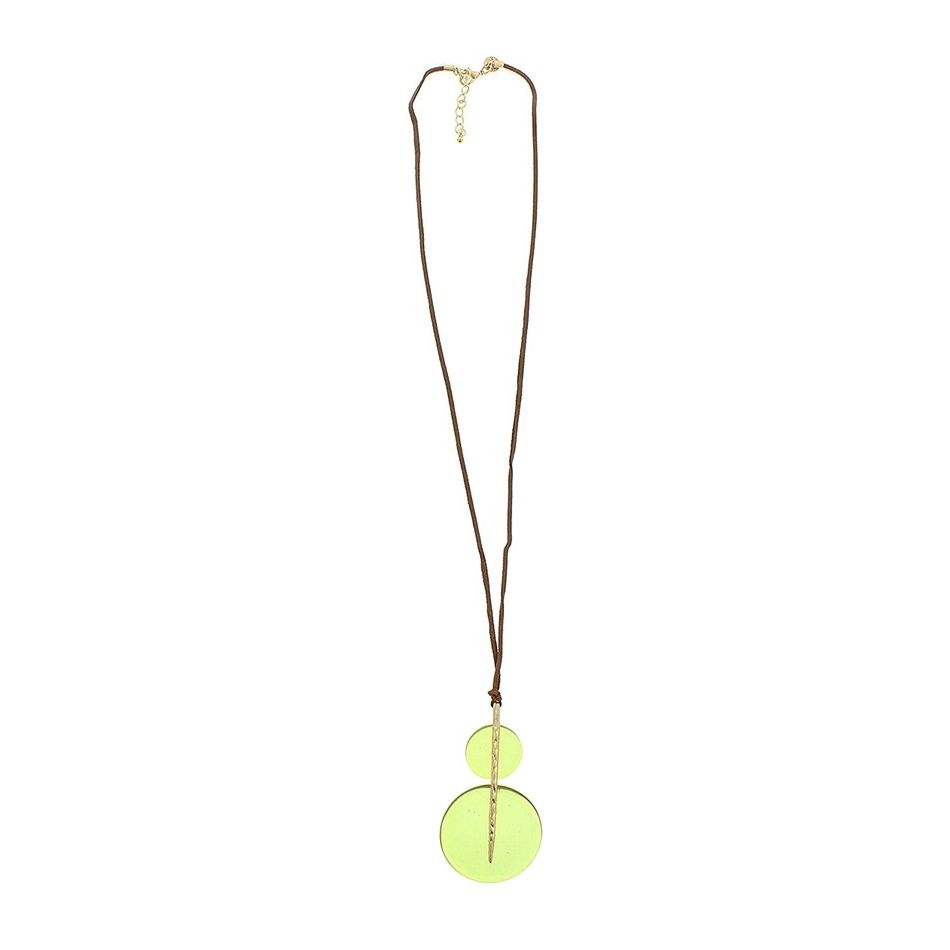COLLAR LARGO COLGANTE RESINA METAL