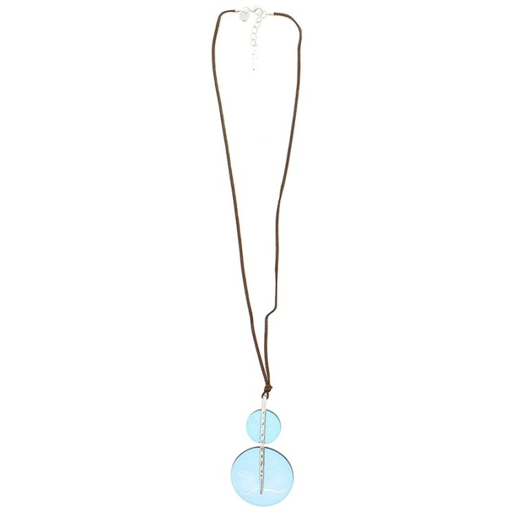 LONG RESIN METAL PENDANT NECKLACE 2