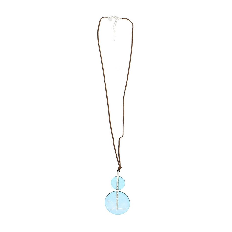 LONG RESIN METAL PENDANT NECKLACE