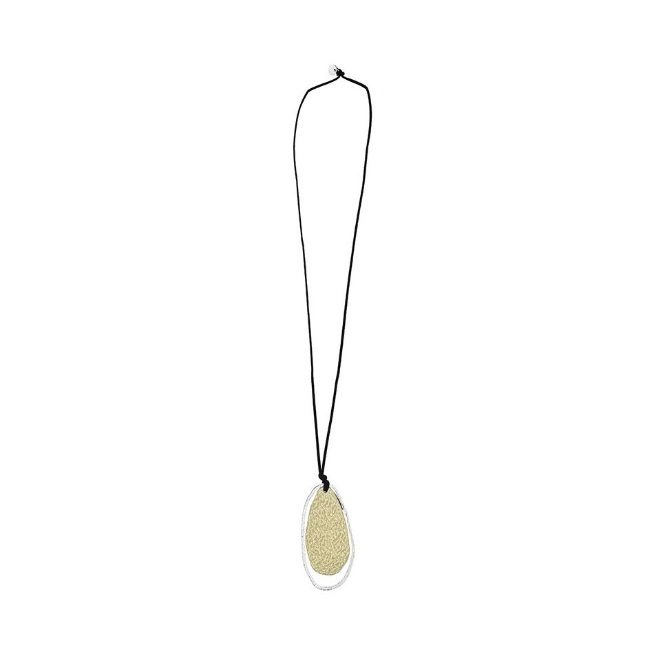 COLLAR LARGO COLGANTE BICOLOR METAL