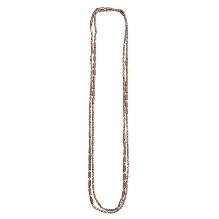 LONG NECKLACE WITH FACETED BEADS