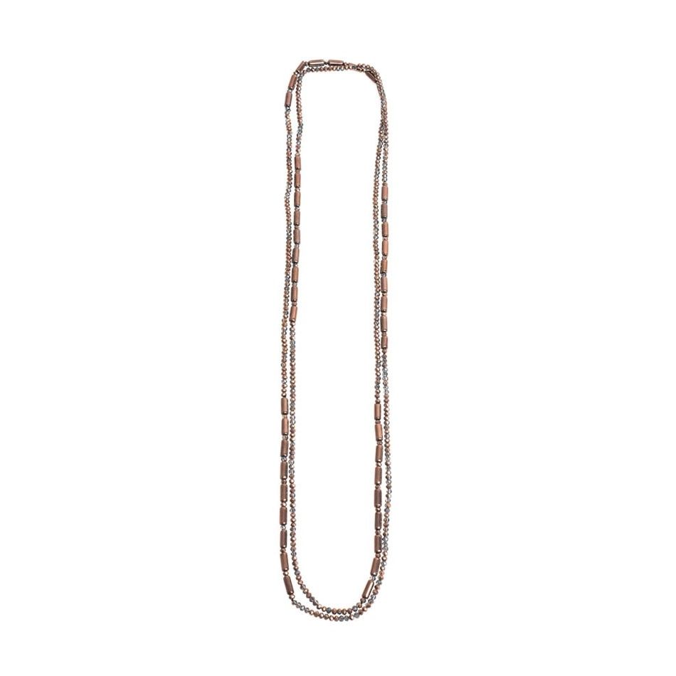 LONG NECKLACE WITH FACETED BEADS