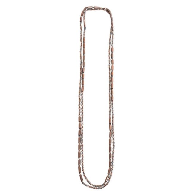 LONG NECKLACE WITH FACETED BEADS