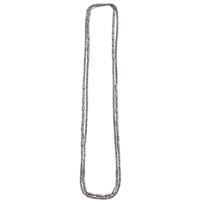 LONG NECKLACE WITH FACETED BEADS