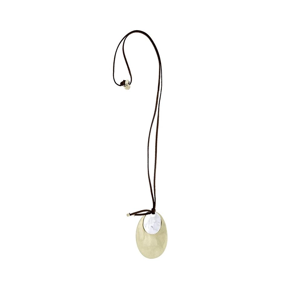COLLAR LARGO COLGANTE BICOLOR METAL