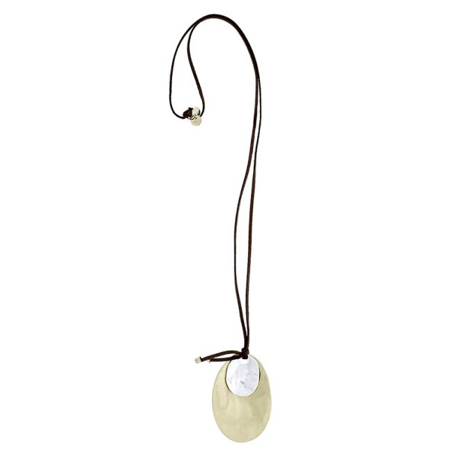 COLLAR LARGO COLGANTE BICOLOR METAL