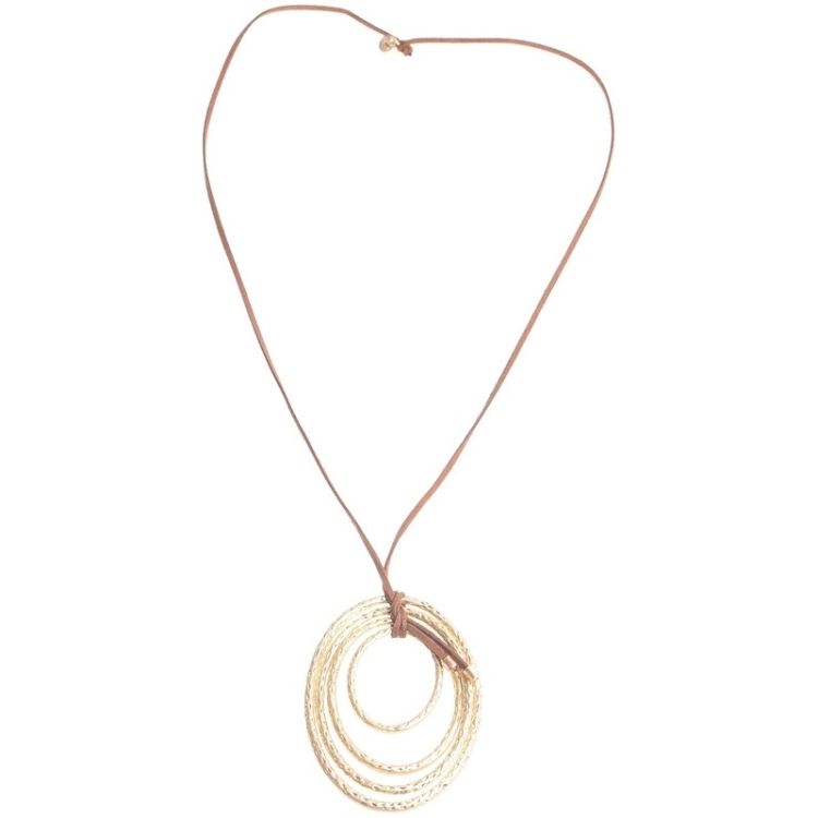 LONG NECKLACE WITH METAL RINGS PENDANT 2