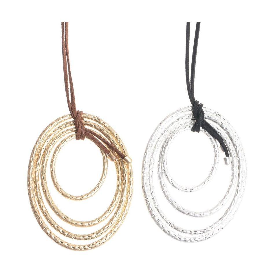 COLLAR LARGO COLGANTE ANILLAS METAL