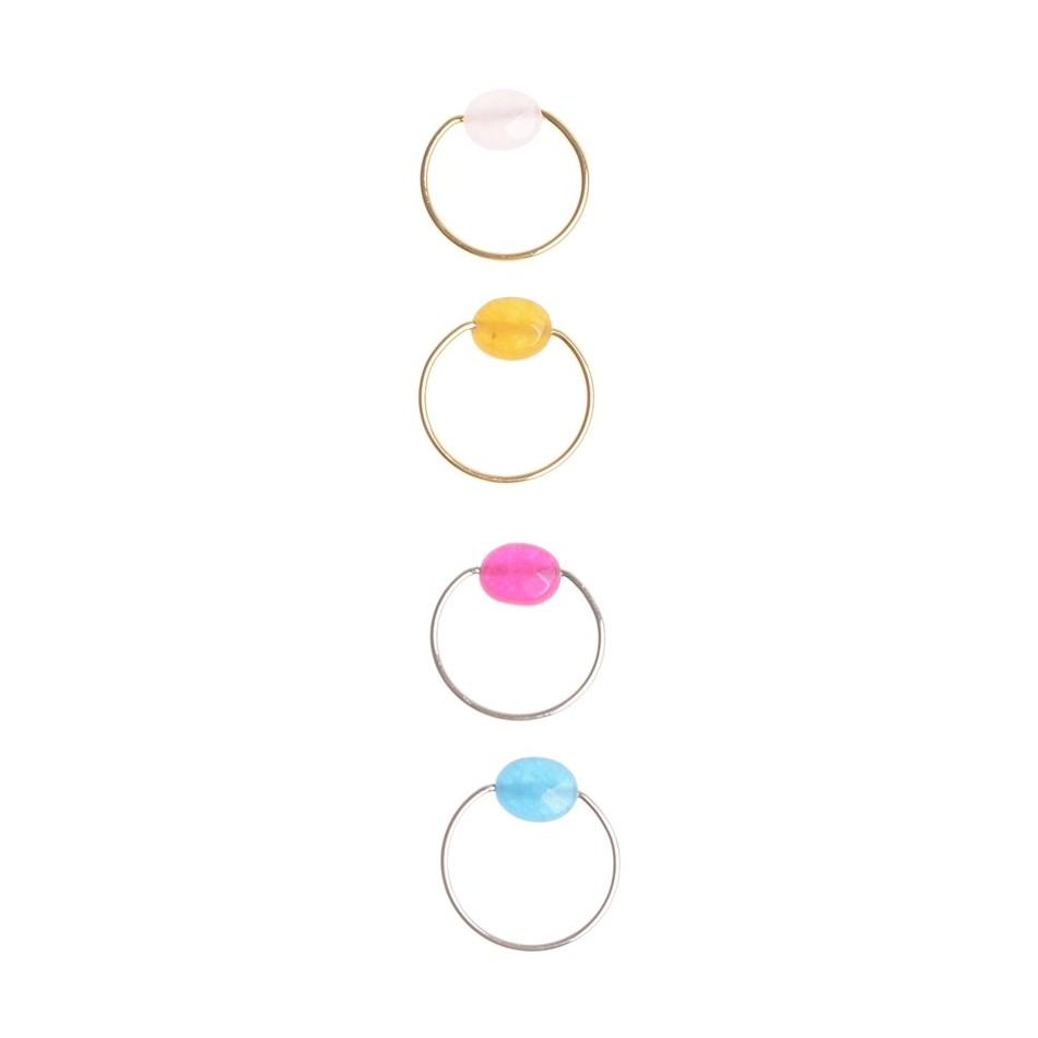 3 MILS GOLD PLATED RING WITH FACETED STONE
