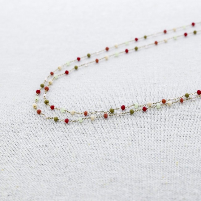 LONG NECKLACE WITH FACETED...