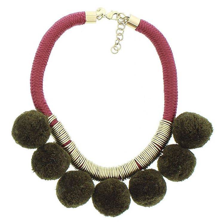 POMPOM RINGS SHORT NECKLACE