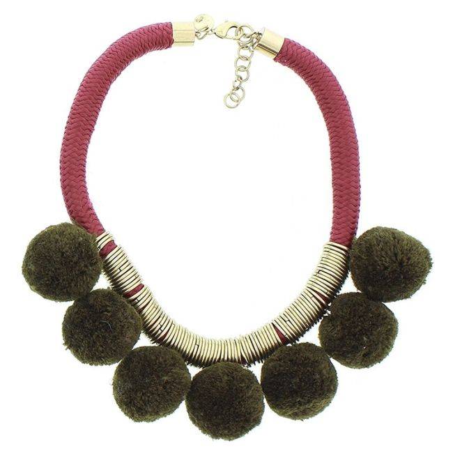 POMPOM RINGS SHORT NECKLACE