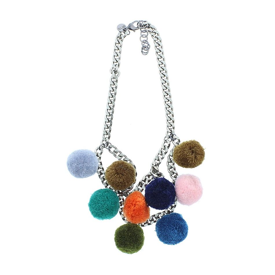 DOUBLE POMPOM SHORT NECKLACE