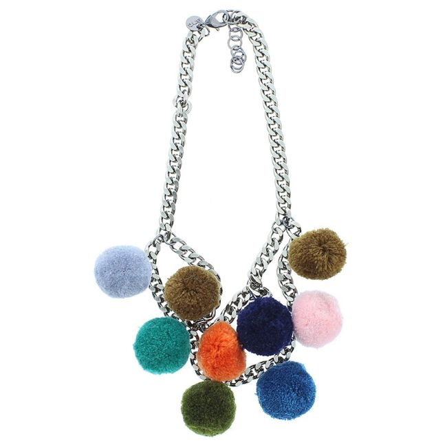 DOUBLE POMPOM SHORT NECKLACE