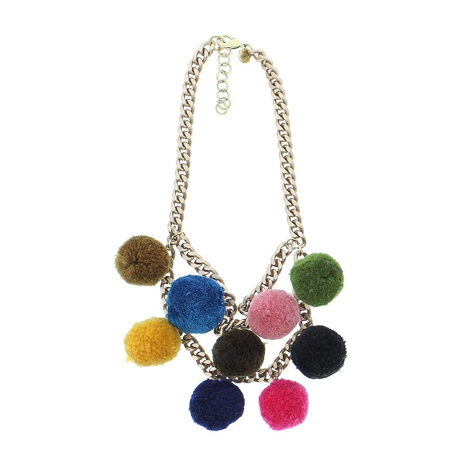 DOUBLE POMPOM SHORT NECKLACE