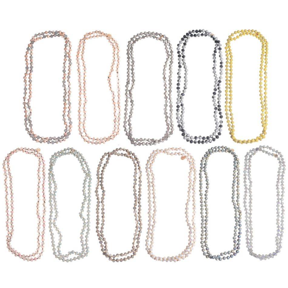 LONG FACETED CRYSTAL NECKLACE 1.2M*8MM