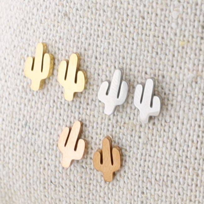 PENDIENTES PRESIÓN ACERO CACTUS
