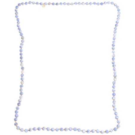 MATT FACETED STONE LONG NECKLACE 1.2M*8MM