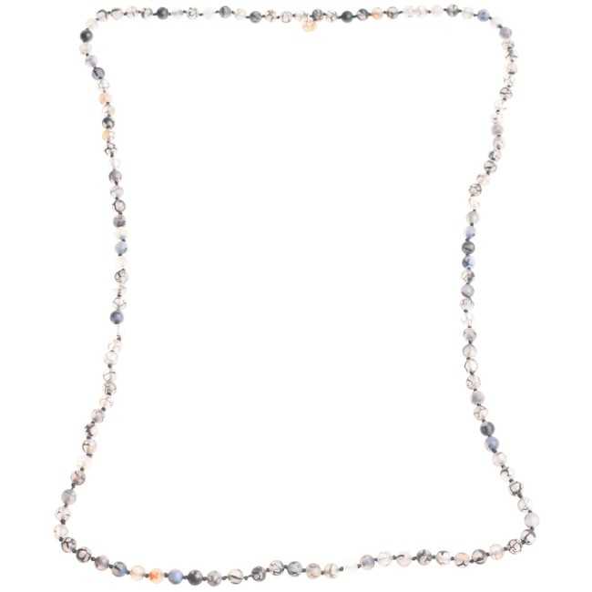 MATT FACETED STONE LONG NECKLACE 1.2M*8MM