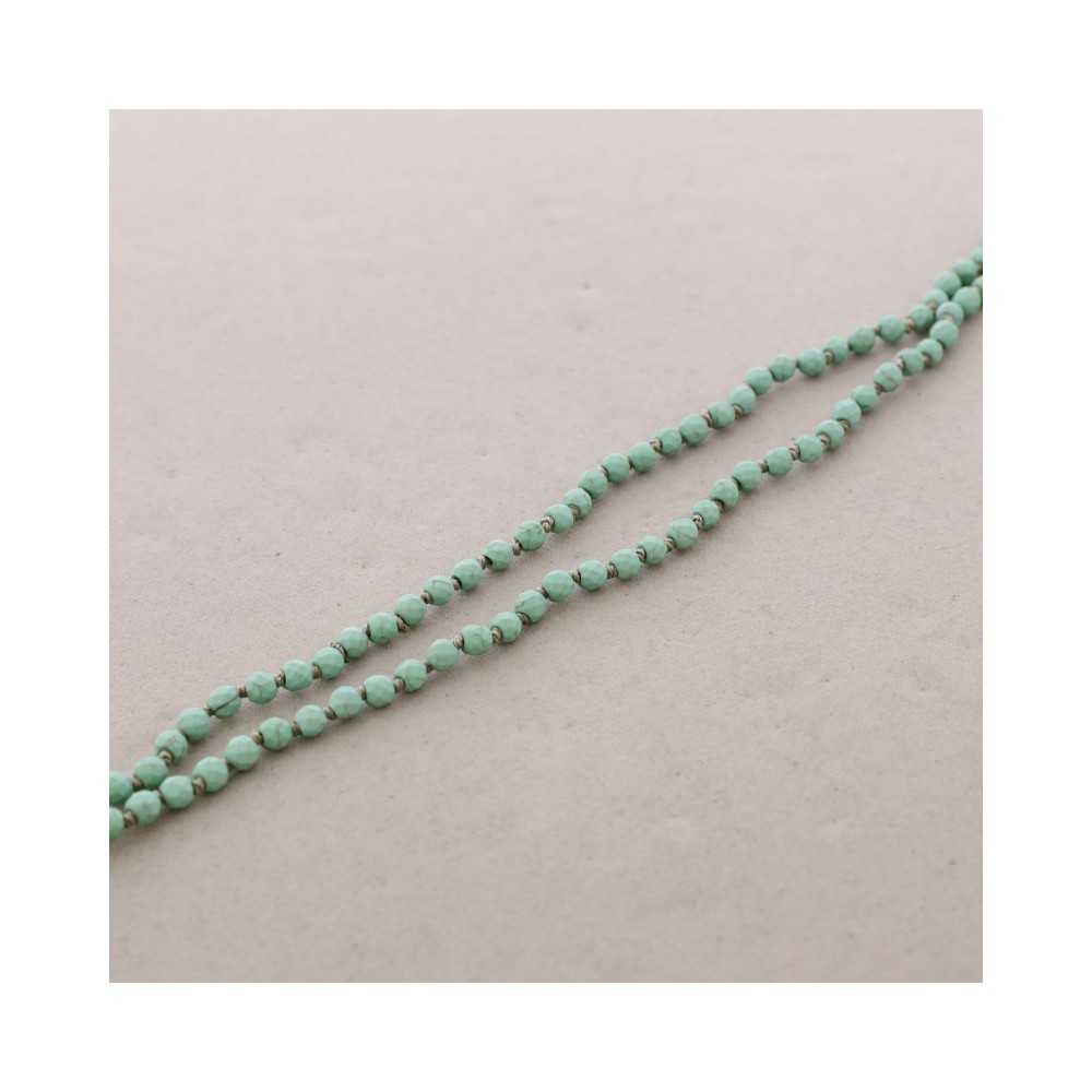 MATT FACETED STONE LONG NECKLACE 1.5M*6MM