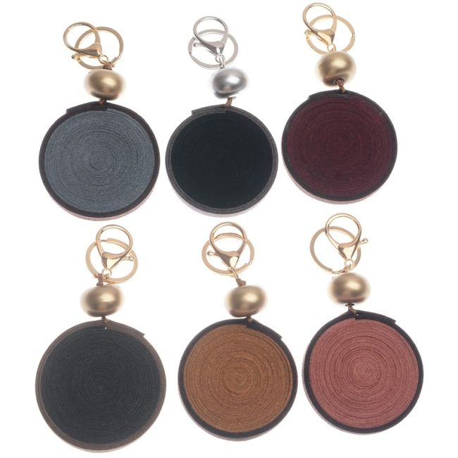 SUEDE SPIRAL KEYCHAIN