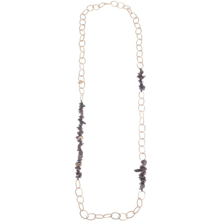 COLLAR LARGO ESLABONES PIEDRAS