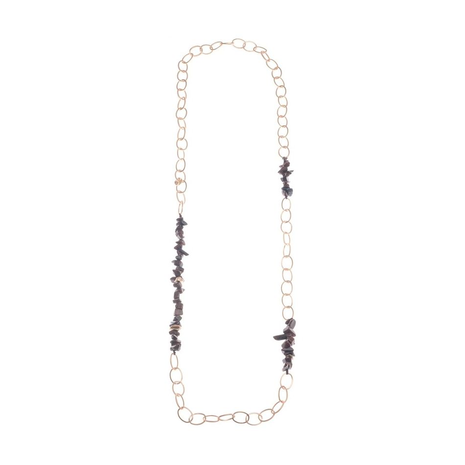 COLLAR LARGO ESLABONES PIEDRAS