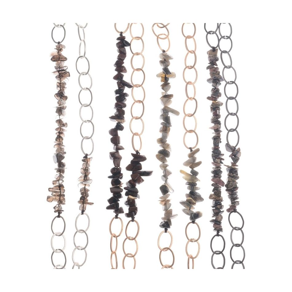 COLLAR LARGO ESLABONES PIEDRAS